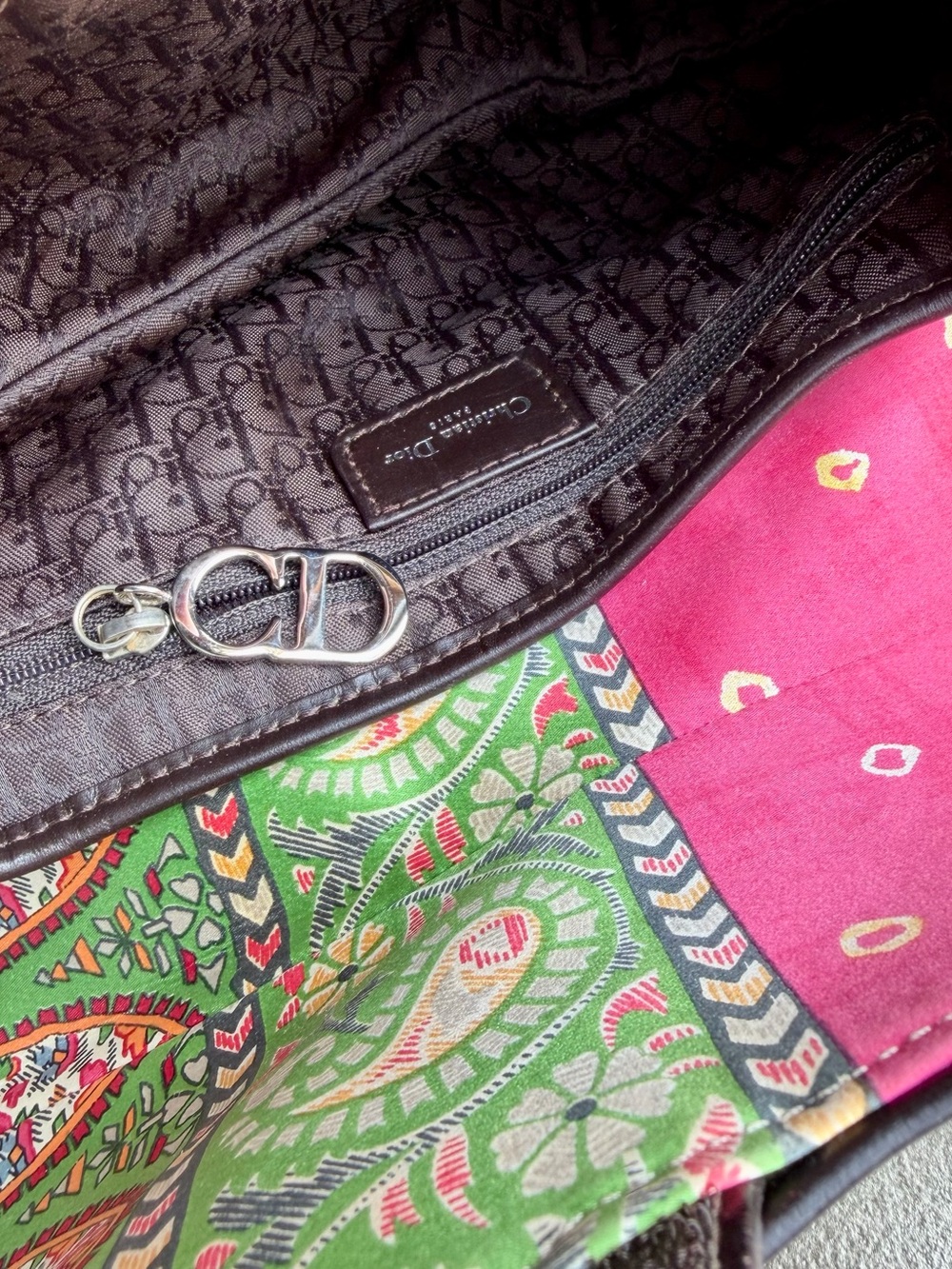 Vintage Christian Dior Paisley Print Saddle Bag - Picture 6 of 7